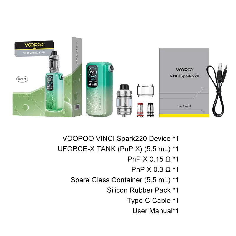 VOOPOO VINCI Spark 220 Box Kit - Dark Red - Image 3