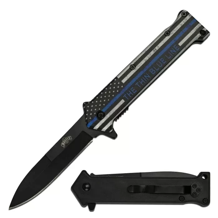 Master USA Spring Assist Knife – Thin Blue Line