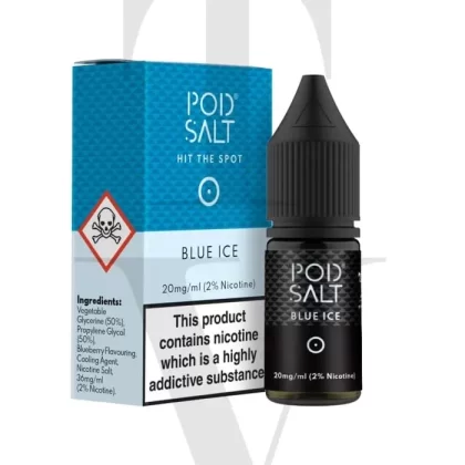 POD SALT BLUE ICE NIC SALT E-LIQUID - Nicotine Strength#11MG (1%)>20MG (2%)