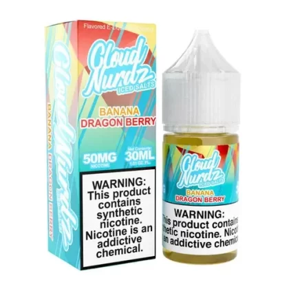 Cloud Nurdz Salts Iced Banana Dragonberry Synthetic Nicotine 30ml E-Juice - Eliquidsupply