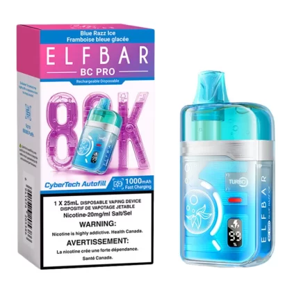 Elf Bar BC Pro 80K Disposable Vape Device - Blue Razz Ice 25ml - 20mg/ml