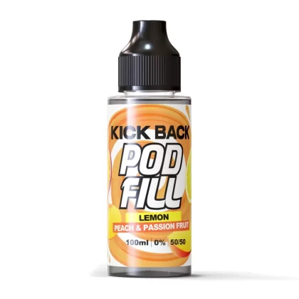 Lemon Peach Passion Fruit By Kick Back Pod Fill E-Liquid 100ml Shortfill