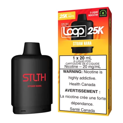 STLTH Loop 25K E-Liquid Pod Pack - Straw Nana - 20mg/ml
