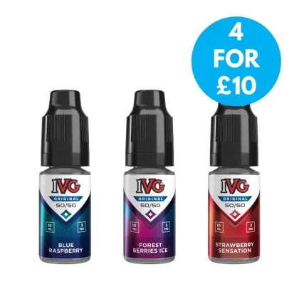 IVG E-Liquid 50/50 Freebase 3mg (0.3%) - Blue Raspberry, Forest Berries Ice; Freebase E-Liquid