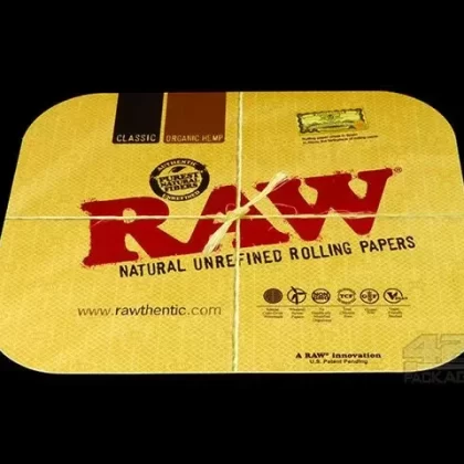 RAW | Logo Magnetic Rolling Tray Cover | 7in x 5in – Mini – Metal - Ejuicewarehouse