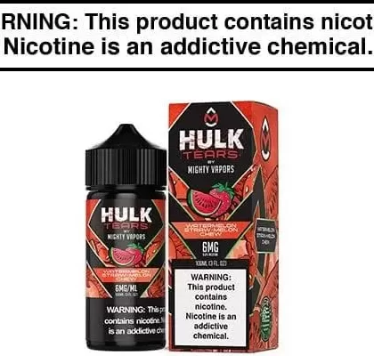 WATERMELON STRAW-MELON CHEW BY MIGHTY VAPORS HULK TEARS 100ML - Vapejuice