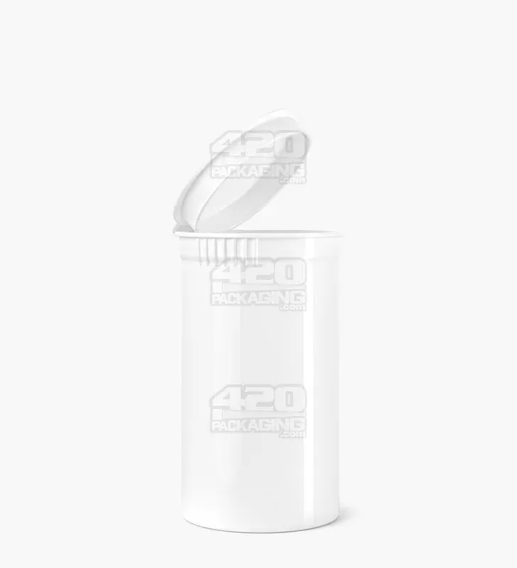 Child Resistant | Opaque White Pop Top PCR Bottles | 19dr – 3.5g – 225 Count