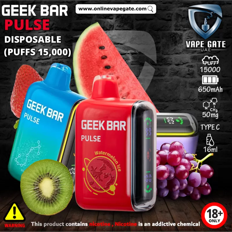 GEEK BAR PULSE DISPOSABLE VAPES (15,000 PUFFS) - 50 mg / Watermelon Ice