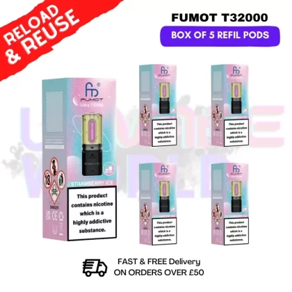 Strawberry ICE Fumot T32000 REPLACEMENT PODS – BOX OF 5
