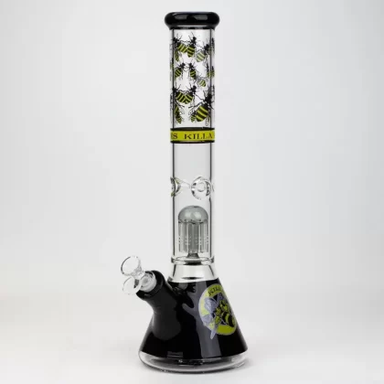Glass Bong – PROTECT YA NECK (Killa Bees) -15.5 Inches Tree Arm Percolator Glass Bong