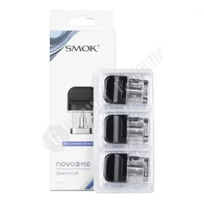 SMOK Novo 2 Replacement Pods - Size#3-Pack~Resistance#1.0 Ohm (Mesh Coil)>1.4 Ohm (Dual Coil)>1.4 Ohm (Quartz Coil)