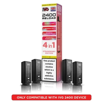 IVG 2400 Reload 4 in 1 Prefilled Pods Strawberry Edition - Strength#20mg (09C664) (09C664)