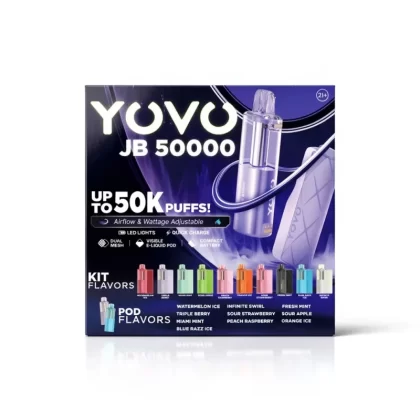 YOVO JB50000 Kit 50000 Puffs Recargable Ajustable - Fumotvapemexico