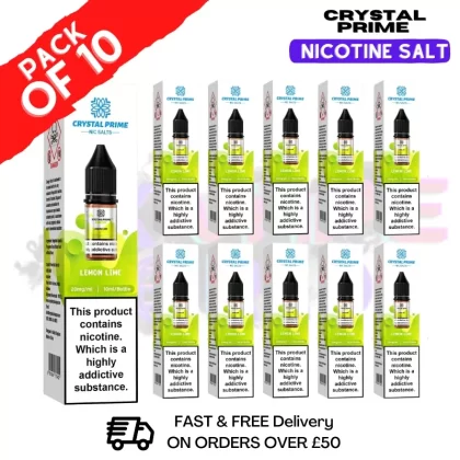 Lemon Lime Crystal Prime Nic Salt Box Of 10