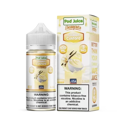 Pod Juice Desserts Golden Custard TF 100ml Vape Juice - Eightvape