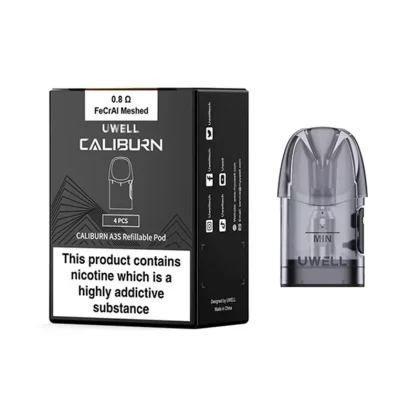 Uwell Caliburn A3S Refillable Pods (4 Pack) - Resistance#1.0 Ohm>0.8 Ohm (1D17E5)