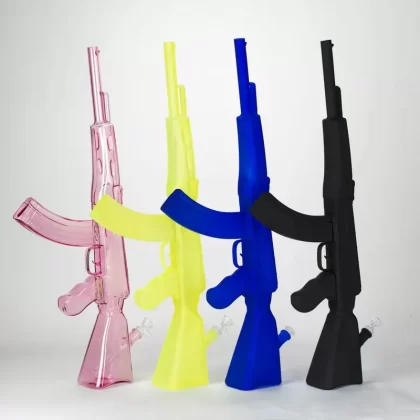 27″ Painted AK-47 Design Glass Bong + Display Stand