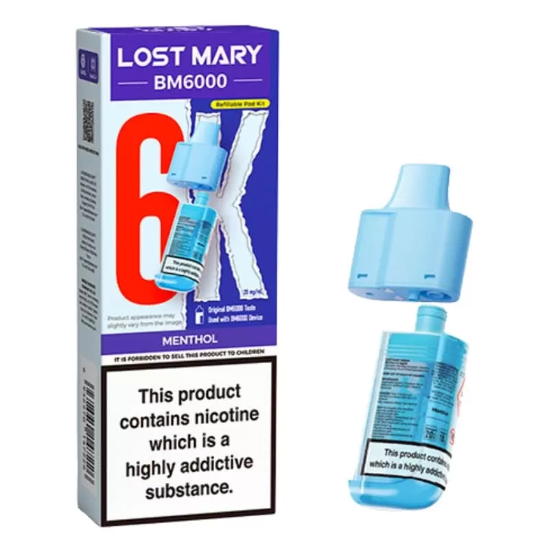 Menthol BM6000 Prefilled Pods by Lost Mary (2ml + 10ml)