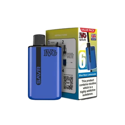 IVG SAVR Blue Razz Lemonade Vape Kit - Strength#20mg (CBF174) (CBF174)