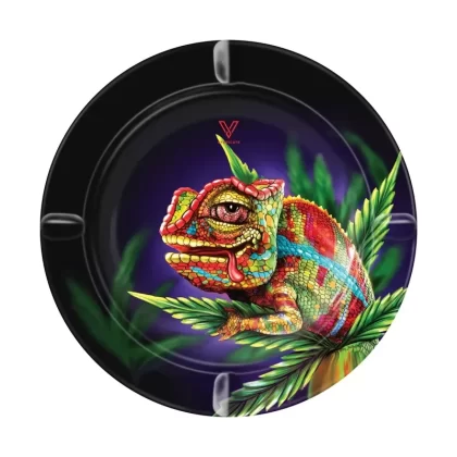 V Syndicate Cloud 9 Chameleon Round Metal Ashtray – 5in