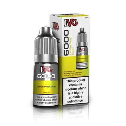 IVG 6000 Lemon Peach Crush Nic Salt Vape Juice - Strength 20mg