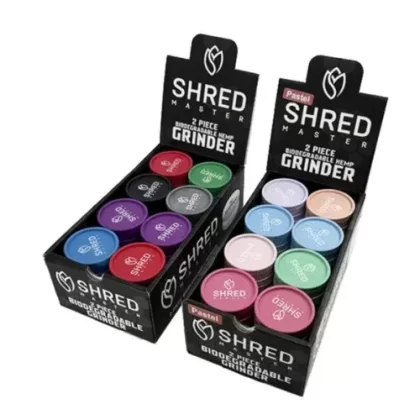 Shred Master Hemp Grinder 2 Piece -24COUNT Pastel - Eliquidsupply