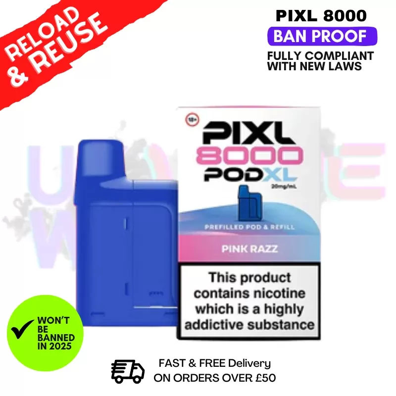 Pink Razz Pixl 8K Replacement Pods (Refil Pack)