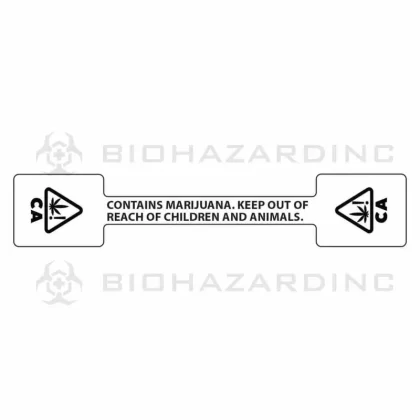 California | CA State Tamper Evident Compliance Labels - Size#0.5" x 2.75">0.5" X 7.75">0.5" X 4"~Count#1000
