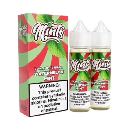 MINTS Watermelon Mint Eliquid by Mints Vape Co. (Freebase) – 120mL (2x60mL Bottles)