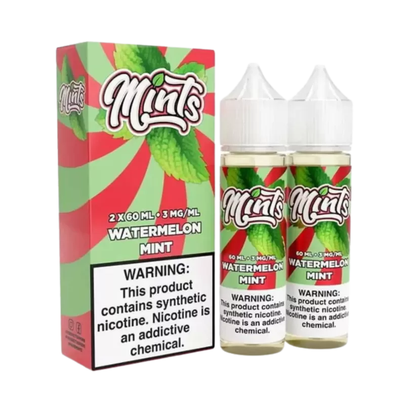 MINTS Watermelon Mint Eliquid by Mints Vape Co. (Freebase) – 120mL (2x60mL Bottles)