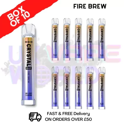 Fire Brew – Crystal Bar Puffs 600 SKE Box Of 10