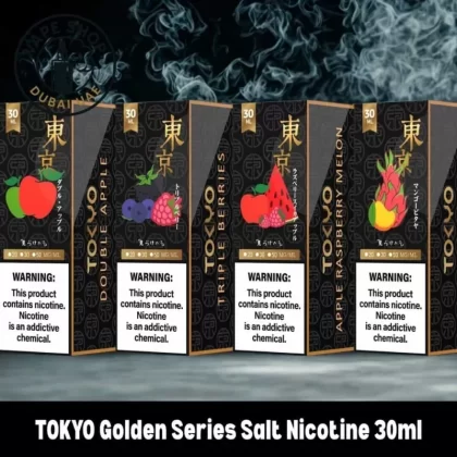 TOKYO Golden Series Salt Nicotine 30ml Vape Juice 30mg & 50mg E-Liquid - Apple Raspberry Melon, Blast Ananas; Vape Product, Vape Product