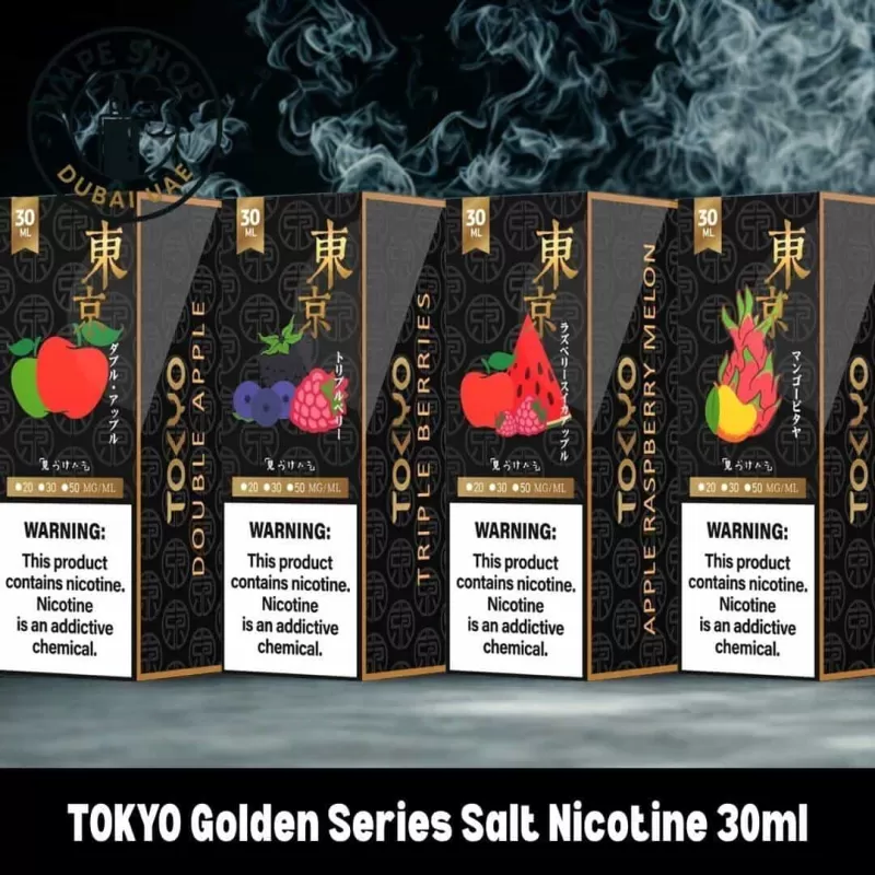 TOKYO Golden Series Salt Nicotine 30ml Vape Juice 30mg & 50mg E-Liquid - Apple Raspberry Melon, Blast Ananas; Vape Product, Vape Product