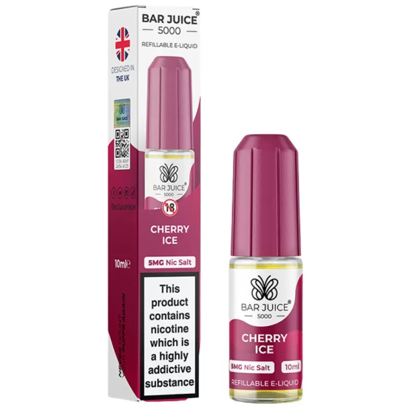 Cherry Ice Nic Salt E-Liquid by Bar Juice 5000 (10ml) - 20mg