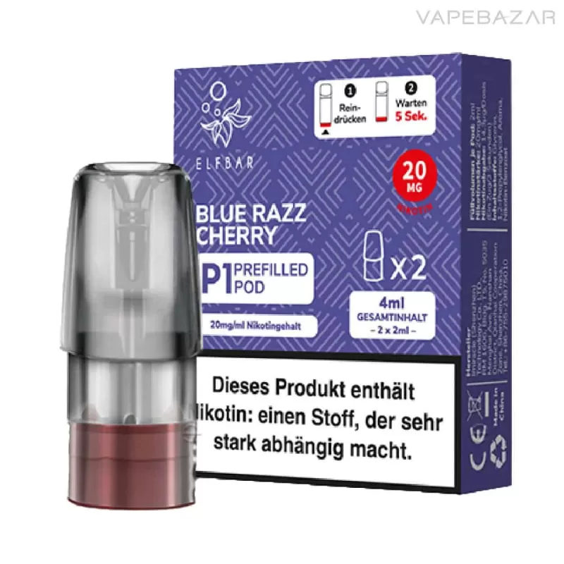 Elf Bar Mate 500 – Blue Razz Cherry – Prefilled Liquid Pod – 2er Pack - 500 mAh - Image 3