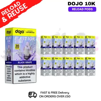 Black Grape Dojo Blast 10K Replacement Pods Box Of 10