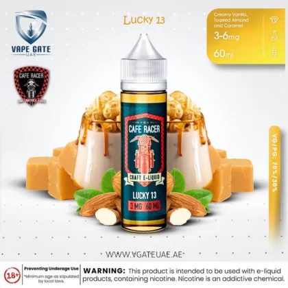 Lucky 13 60ml By Cafe Racer E-Liquid - 3 mg / 60 ml