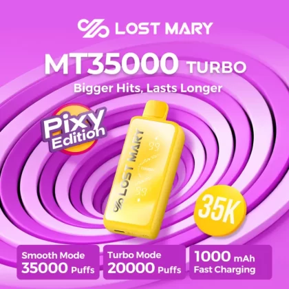 Made in Indonesia | Lost Mary MT35K "Pixy Edition" Disposable Device - 35,000 Puffs - Yellow Pixy