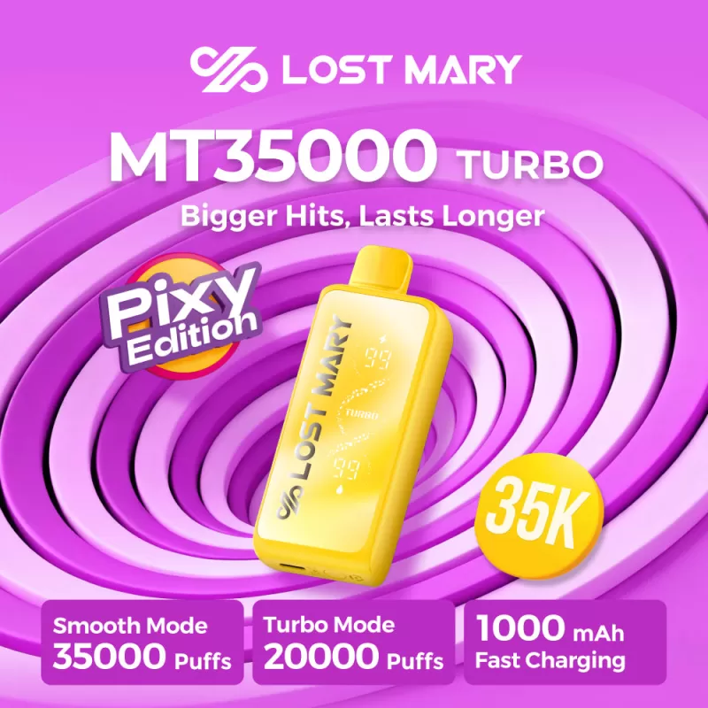 Made in Indonesia | Lost Mary MT35K "Pixy Edition" Disposable Device - 35,000 Puffs - Yellow Pixy