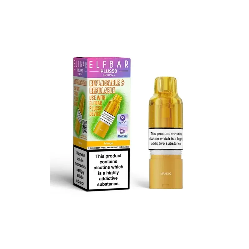 ELF BAR Plus 50 Refill Pack Mango - Strength#20mg (947444)