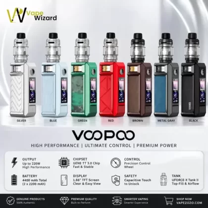 Voopoo Drag 6 kit 220w none build battery - Vapewizarddxb