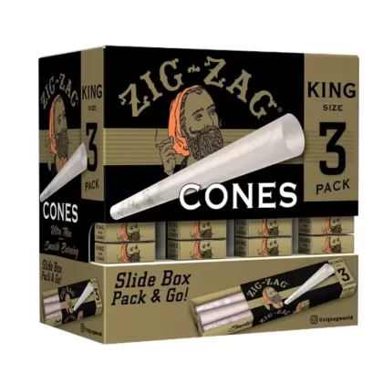 Zig-Zag King Sized Pre-Rolled Ultra Thin Cones | 36 pack of 3 Cones