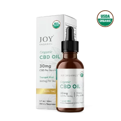 Joy Organics Tranquil Mint: Organic Broad Spectrum CBD Tincture - Strength#30mg/serving - 900mg/bottle>15mg/serving - 450mg/bottle>45mg/serving - 1350mg/bottle>75mg/serving - 2250mg/bottle