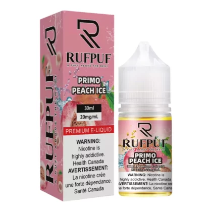 RufPuf Primo Peach Ice Nic Salt – 30ml - Vapebazaar Pk