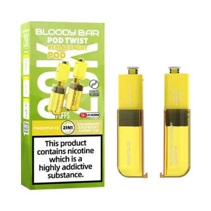 Bloody Bar Pod Twist 20K Pineapple Ice/ Strawberry Raspberry Cherry Ice Prefilled Pod - Vapestreams Co