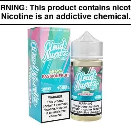 GUAVA PASSIONFRUIT ICED BY CLOUD NURDZ TFN 100ML - Vapejuice