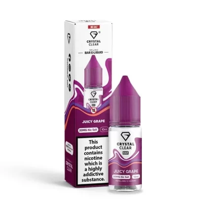 CRYSTAL CLEAR JUICY GRAPE 10ML NIC SALT E-LIQUID - Strength#5MG>10MG>20MG