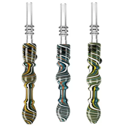 Pulsar Retro Stripes Glass Dab Straw