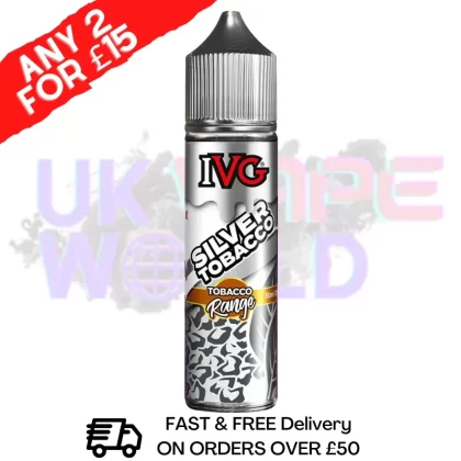 Silver IVG Shortfill Juice 50ML Eliquid – Tobacco RANGE
