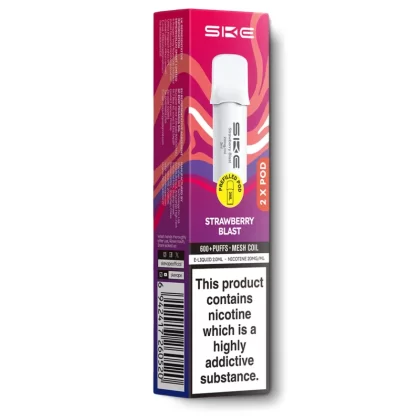 Strawberry Blast SKE 600 Pro Pods - 20 mg/ml, 10 mg/ml